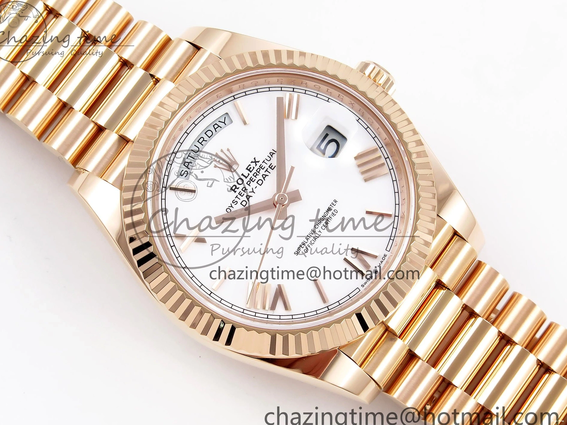 MiroTime 0318 Day Date 40 RG 228235 ARF 1:1 Best Edition White Roman Dial on President Bracelet VR Bright 1510